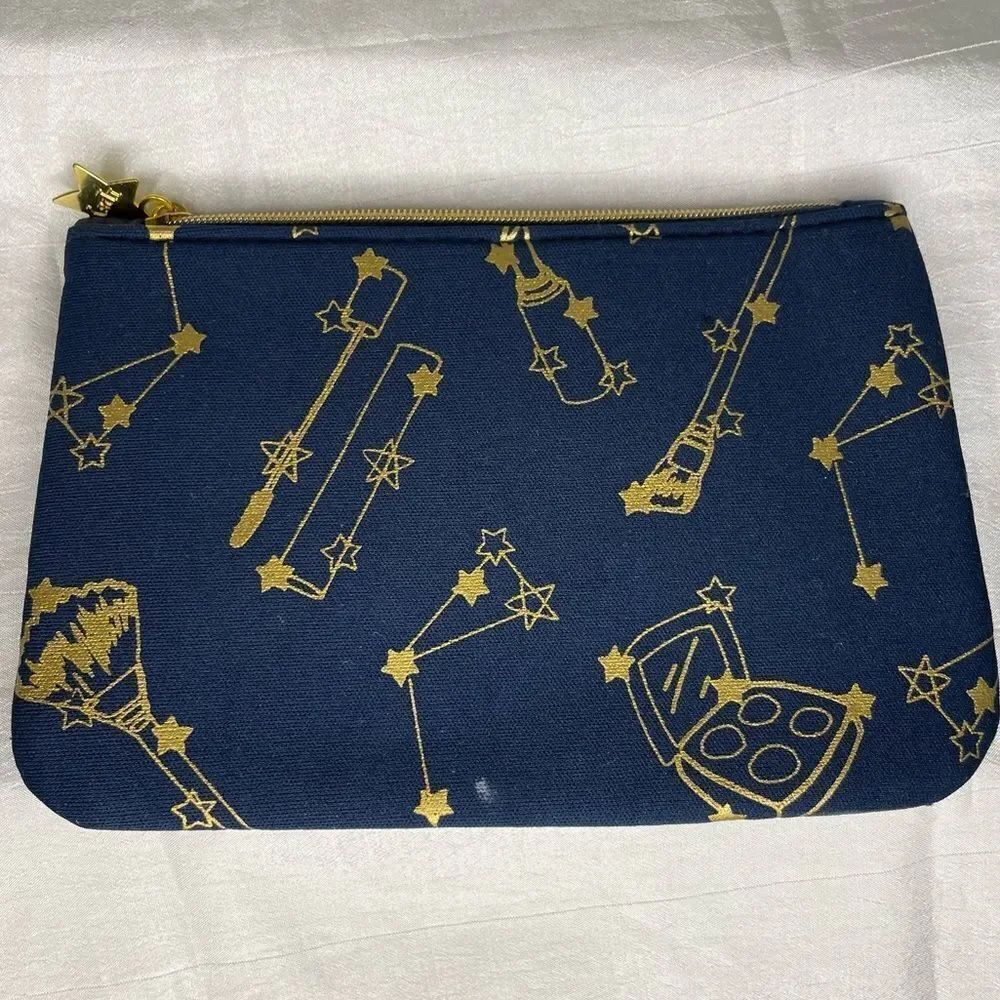 Ipsy 2 bags, Purple With Black Hearts and Constellation Blue With Gold Stars